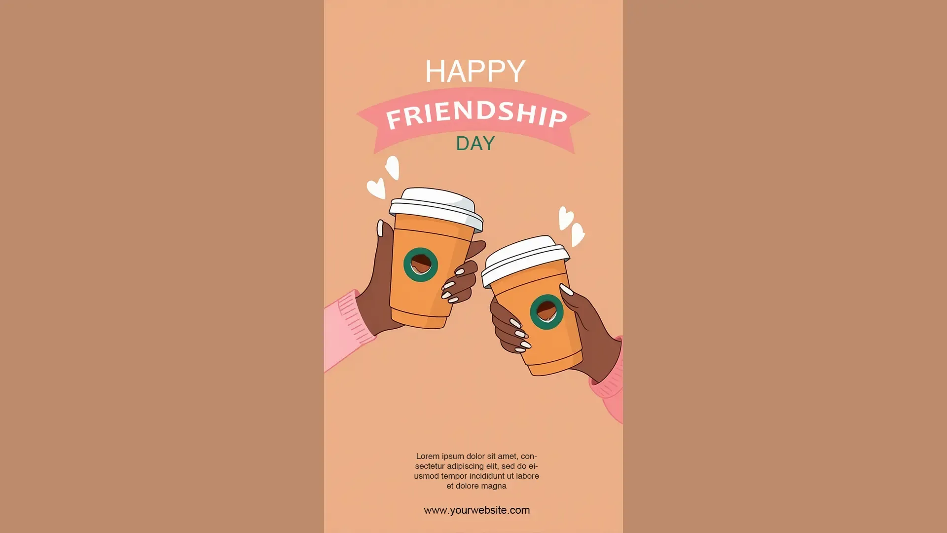 Friendship Day E-Card with Coffee Cheers for Instagram Story image